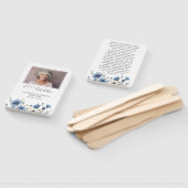 Dusty Blue and White Photo Memorial Handwaaier (Niet-gemonteerd)