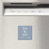 Dusty Blue and White Save the Date Magnet (Insitu (Vaatwasser))
