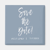 Dusty Blue and White Save the Date Magnet (Voorkant)