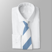 Dusty Blue and White Stripes  Stropdas (Gebonden)