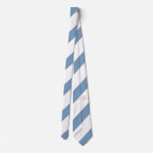 Dusty Blue and White Stripes  Stropdas (Achterkant)