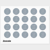 Dusty Blue and White Wedding Envelope Seals Ronde Sticker (Vel)
