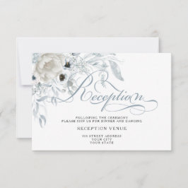 Dusty Blue Anemone Peony Floral Kaart