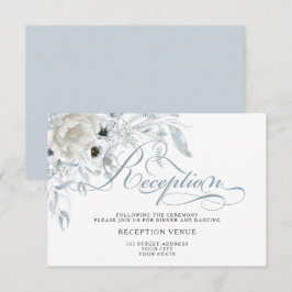 Dusty Blue Anemone Peony Floral Kaart