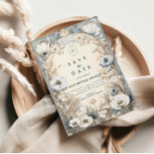 Dusty Blue Anemone Wedding Save The Date