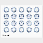 Dusty Blue Anemones Flower Baby shower Ronde Sticker (Vel)