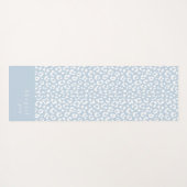 Dusty blue Animal Print Script Naam Gepersonalisee Yogamat (Achterkant (horizontaal))