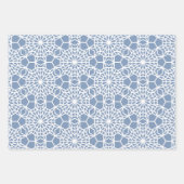 Dusty Blue Arabesque Geometric Pattern Inpakpapier Vel (Voorkant 2)