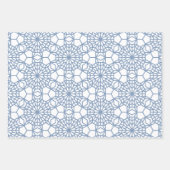 Dusty Blue Arabesque Geometric Pattern Inpakpapier Vel (Voorkant)