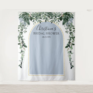 Dusty BLue Arch Botanic Vrijgezellenfeest fotocabi Wandkleed