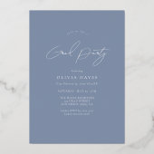 Dusty Blue Arch Foto Afstuderen Folie Uitnodiging (Achterkant)