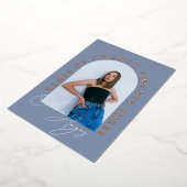 Dusty Blue Arch Foto Afstuderen Folie Uitnodiging (Gedraaid)