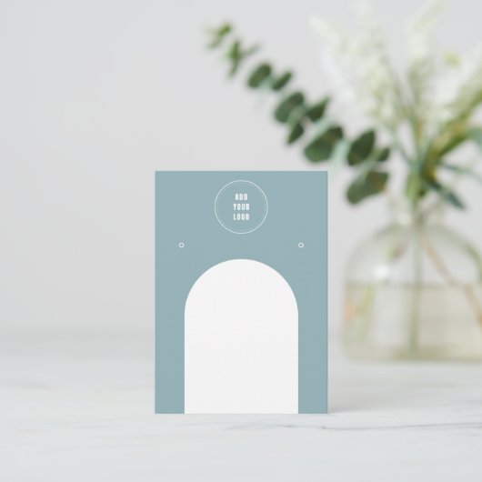 Dusty Blue Arch voegt Logo juwelenoorsparing toe Visitekaartje (Staand voorkant)
