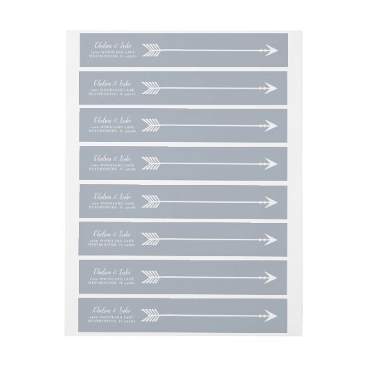 Dusty Blue Arrow Bruiloft (Vel)