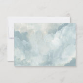 Dusty Blue Artistic Modern Abstract Bruiloft RSVP (Achterkant)