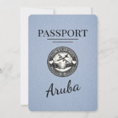 Dusty Blue Aruba Passport Bewaar de datum Save The Date (Voorkant)