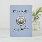 Dusty Blue Australia Passport Bewaar de datum Save The Date (Staand voorkant)