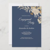 Dusty Blue Autumn Boho Engagement Party Kaart (Voorkant)