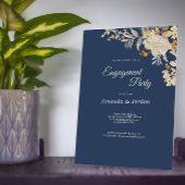 Dusty Blue Autumn Boho Engagement Party Kaart