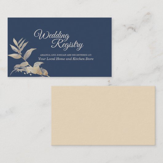 Dusty Blue Autumn Boho Registry Enclosure Kaart (Voorkant / Achterkant)