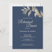 Dusty Blue Autumn Boho Rehearsal Dinner Invitation Kaart (Voorkant)