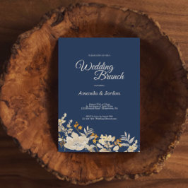 Dusty Blue Autumn Boho Wedding Brunch Uitnodiging