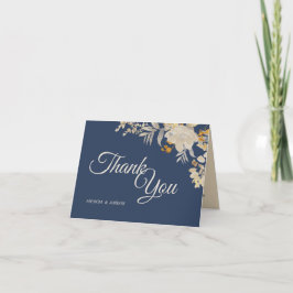Dusty Blue Autumn Boho Wedding Hartelijk dank Bedankkaart