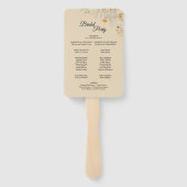 Dusty Blue Autumn Boho Wedding Program Hand Fan Handwaaier (Achterkant)