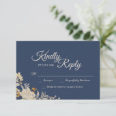 Dusty Blue Autumn Boho Wedding Response Kaart (Staand voorkant)