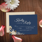 Dusty Blue Autumn Boho Wedding Response Kaart