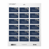 Dusty Blue Autumn Boho Wedding RSVP Adres Label (Full Sheet)