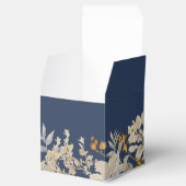 Dusty Blue Autumn Boho Wedding Square Favor Box Bedankdoosjes (Geopend)
