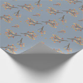 Dusty Blue Autumn Branch laat Herfst achter Cadeaupapier (Hoek)