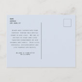 Dusty Blue B/W Photo Wedding Hartelijk dank Briefk Briefkaart (Achterkant)
