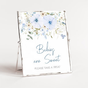 Dusty Blue Baby Bloom Baby shower Baby's zijn zoet Poster