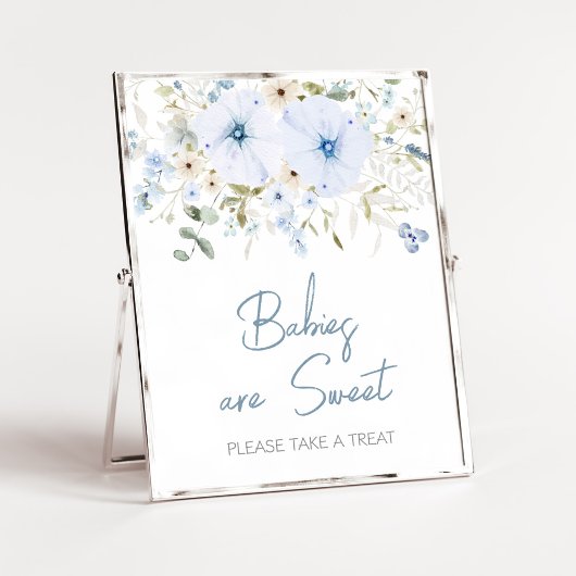 Dusty Blue Baby Bloom Baby shower Baby's zijn zoet Poster