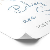 Dusty Blue Baby Bloom Baby shower Baby's zijn zoet Poster (Hoek)