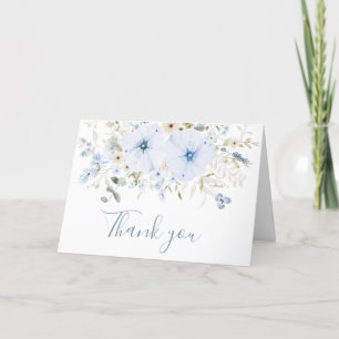 Dusty Blue Baby Bloom Baby shower Bedankkaart