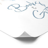 Dusty Blue Baby Bloom Baby shower Boeken en gesche Poster (Hoek)