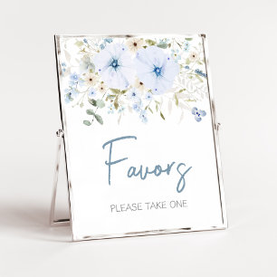 Dusty Blue Baby Bloom Baby shower Favorieten Poster