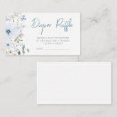 Dusty Blue Baby Bloom Baby shower Luier Raffle Informatiekaartje (Voorkant / Achterkant)