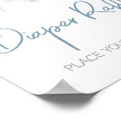 Dusty Blue Baby Bloom Baby shower Luier Raffle Poster (Hoek)