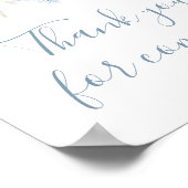 Dusty Blue Baby Bloom Bedankt voor uw komst Poster (Hoek)