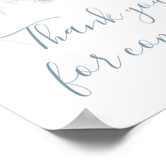 Dusty Blue Baby Bloom Bedankt voor uw komst Poster (Hoek)