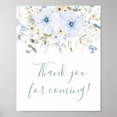 Dusty Blue Baby Bloom Bedankt voor uw komst Poster (Voorkant)