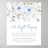 Dusty Blue Baby Bloom Late Night Luiers Poster (Voorkant)