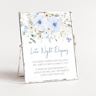 Dusty Blue Baby Bloom Late Night Luiers Poster