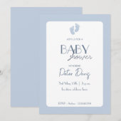 Dusty Blue Baby Boy Baby shower Kaart (Voorkant / Achterkant)