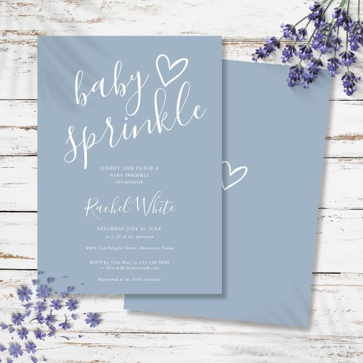 Dusty Blue Baby Boy Baby Sprinkle Shower Kaart
