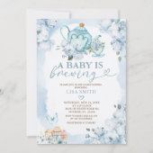 Dusty Blue Baby brouwt Baby shower Kaart (Voorkant)